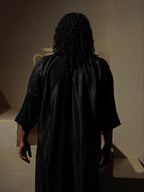 Gabardine Gandoura - Herren Abaya - Black - by Amaan - S