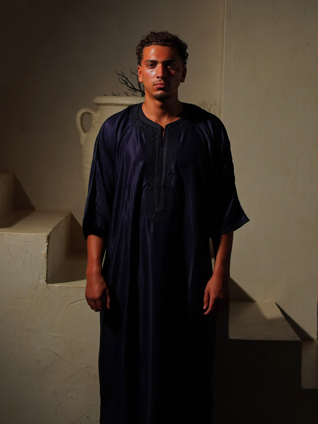 Gabardine Gandoura - Navy