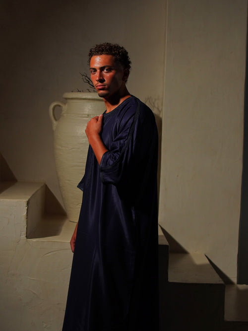 Gabardine Gandoura - Navy