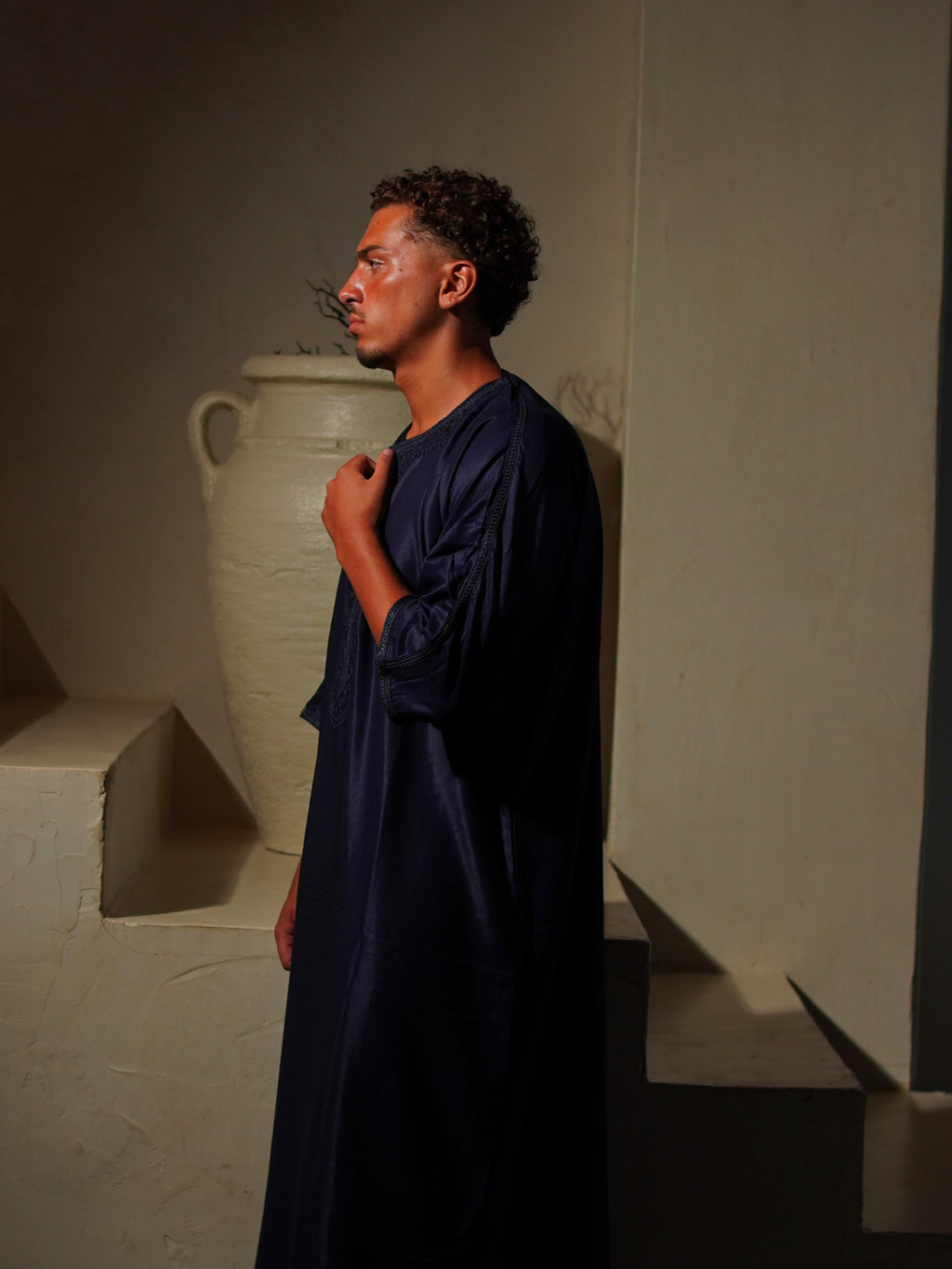 Gabardine Gandoura - Navy