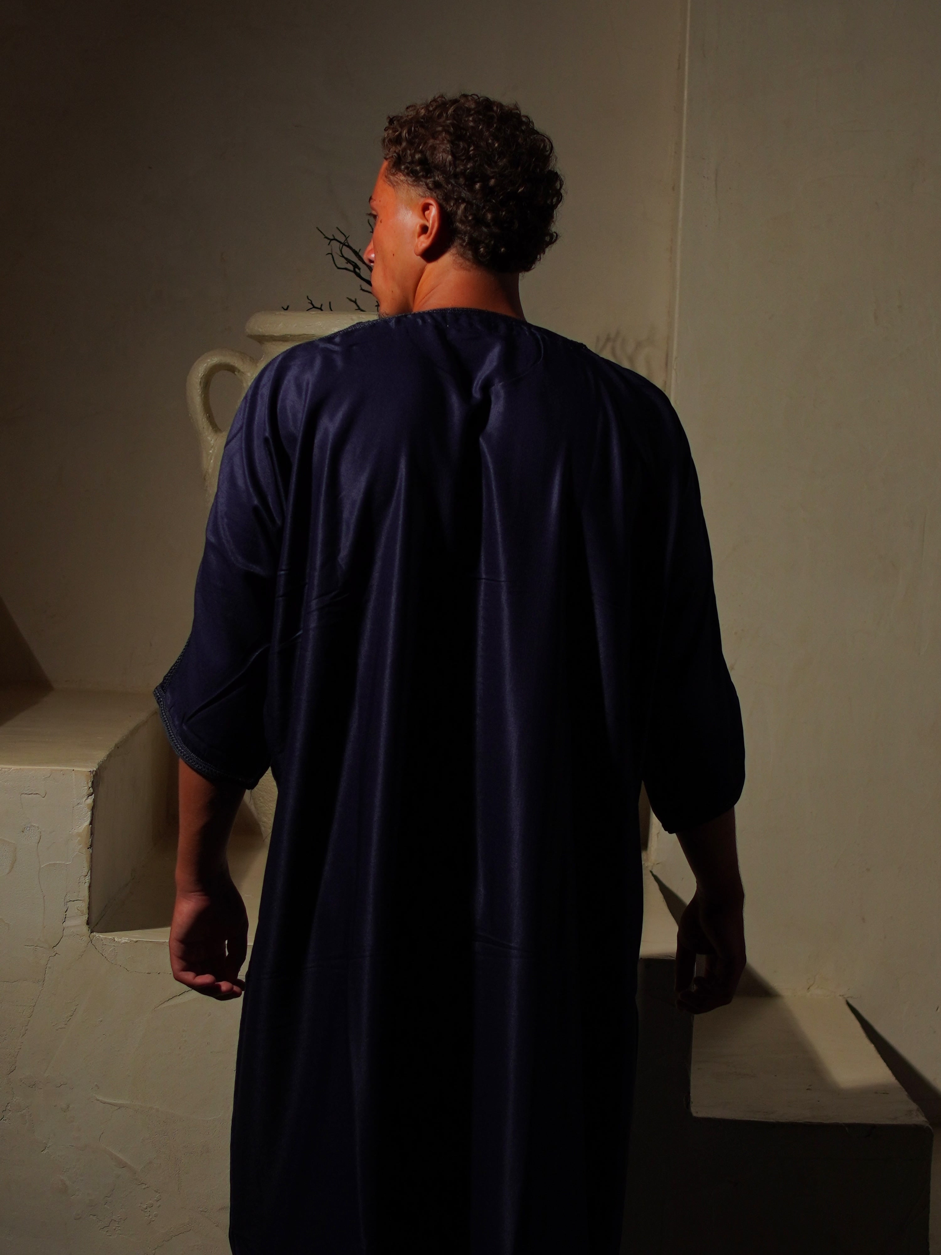 Gabardine Gandoura - Navy
