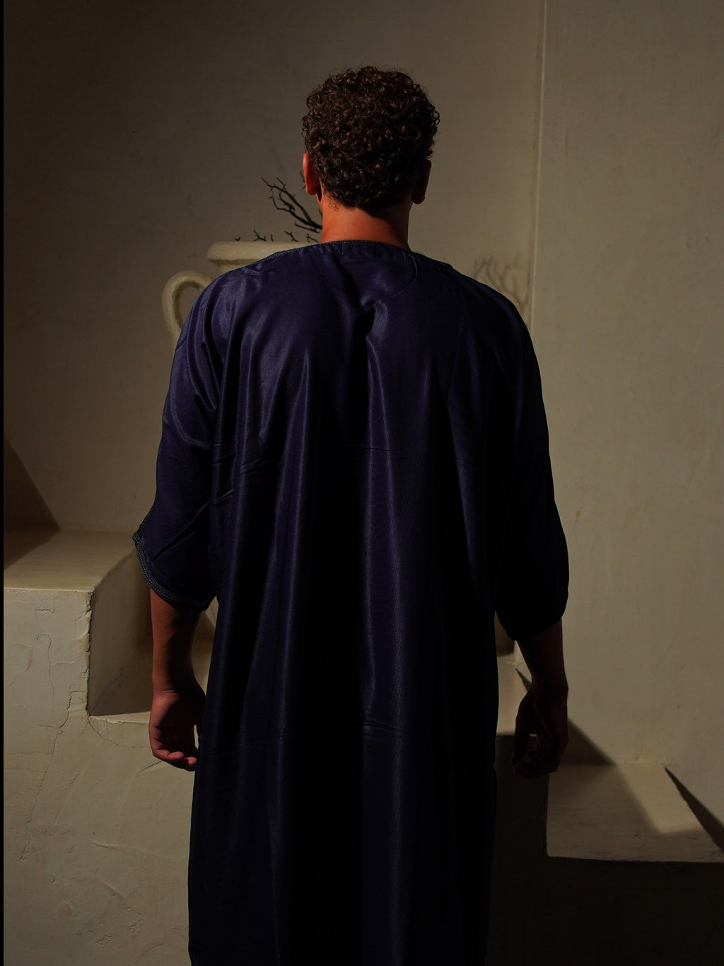 Gabardine Gandoura - Navy