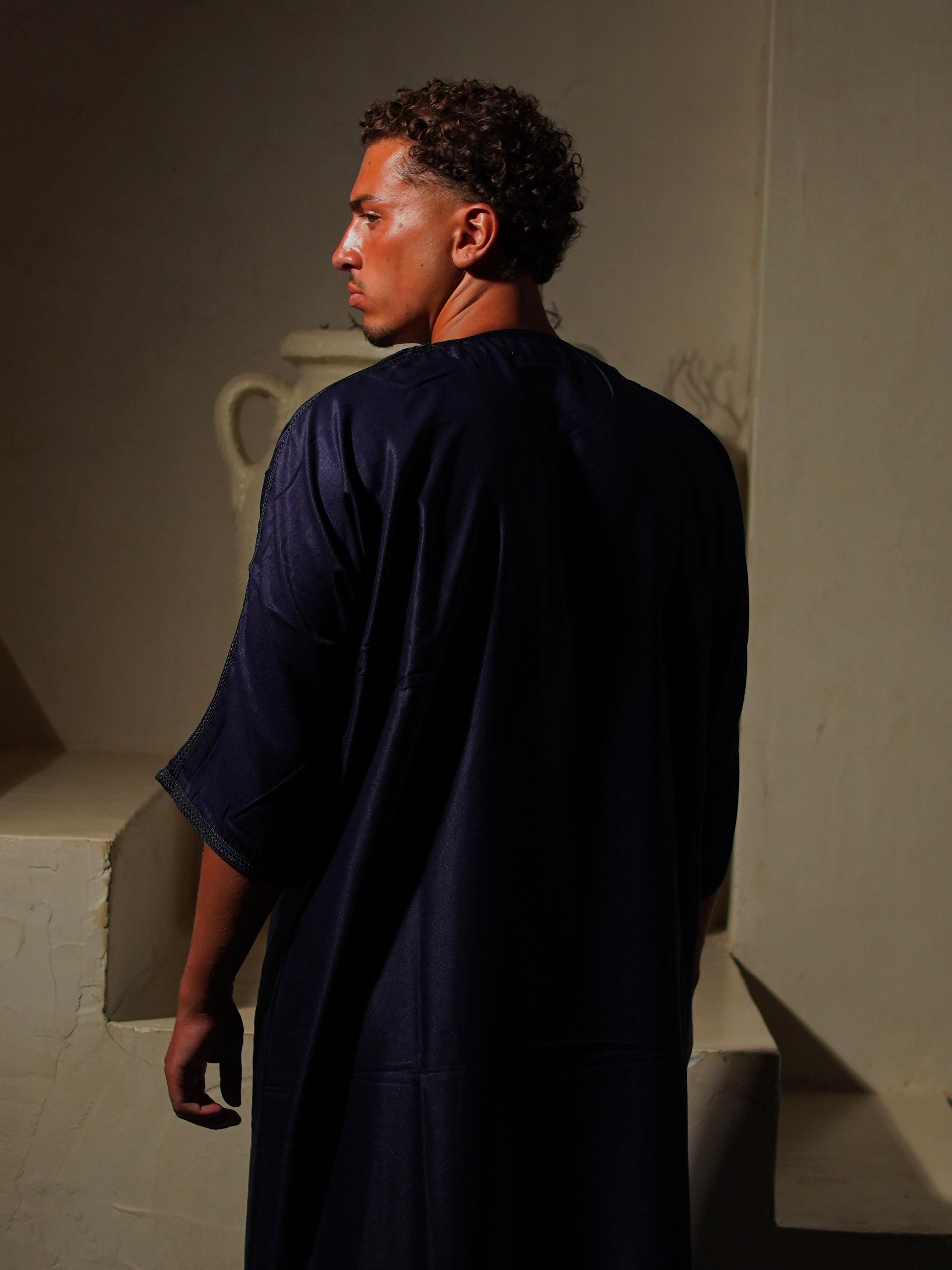 Gabardine Gandoura - Navy
