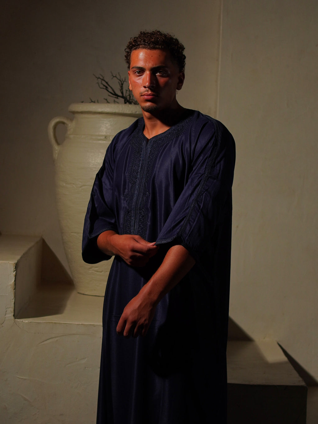 Gabardine Gandoura - Navy