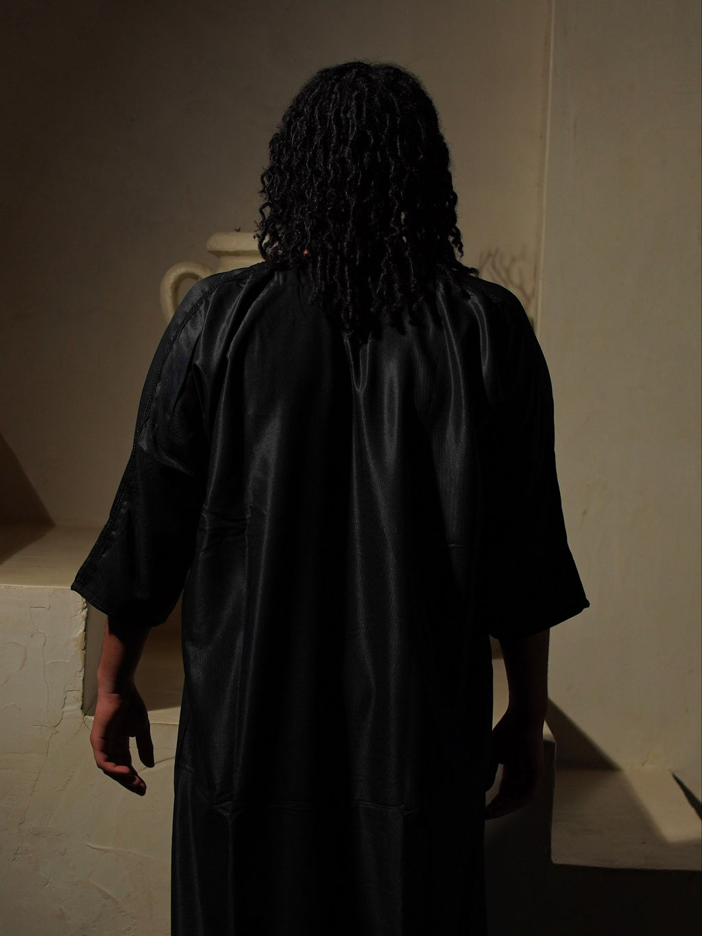 Gabardine Gandoura - Black