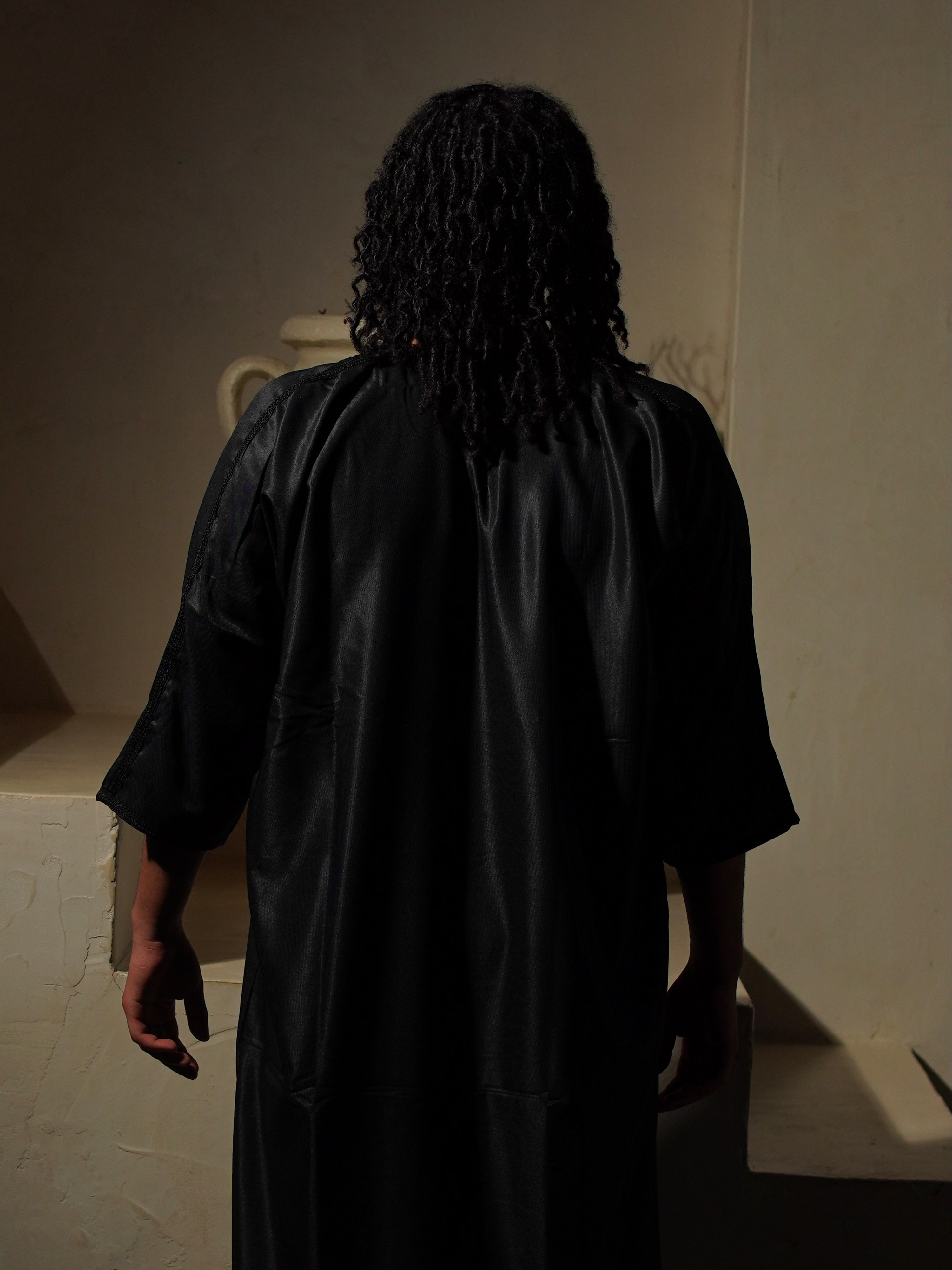 Gabardine Gandoura - Black