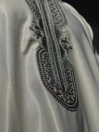 Gabardine Gandoura - White-GrayAmaanstudios | Rooted in heritage.S